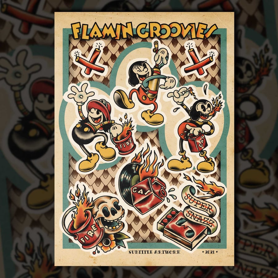 Image of Flamin Groovies' Supersnazz - Tattoo Flash Print