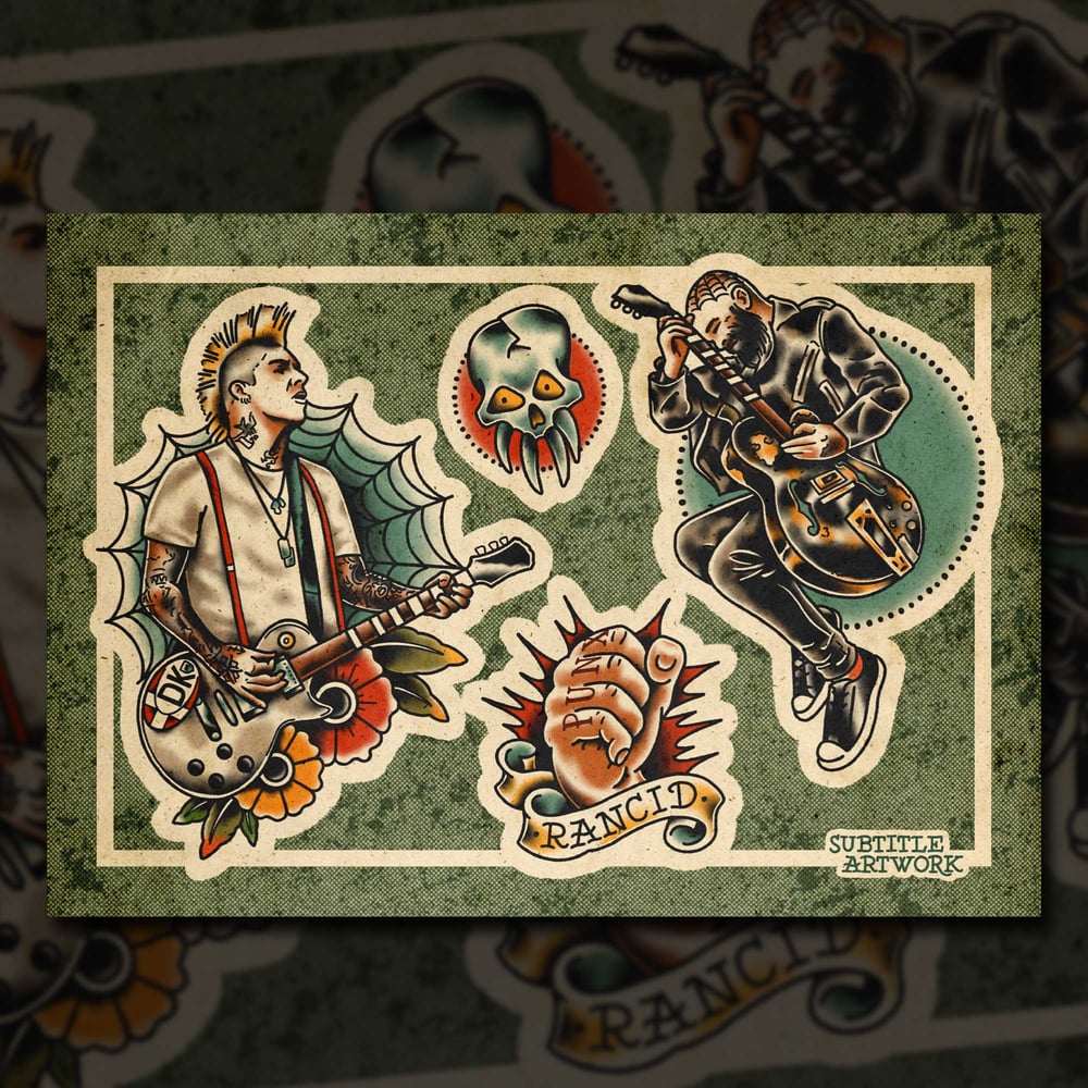 Image of Rancid - Tattoo Flash Print