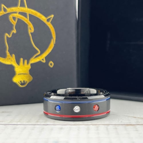 Image of Final Fantasy 14 FFXIV FF14 Alphinaud and Alisae Leveilleur Inspired Tungsten Carbide Ring
