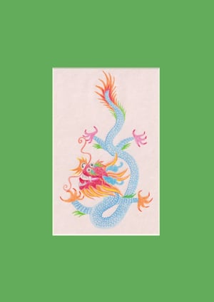 Image of Dragon A4 yellow or green