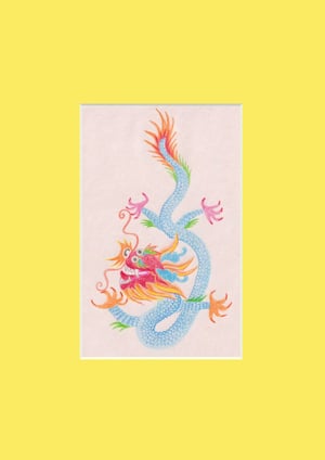 Image of Dragon A4 yellow or green