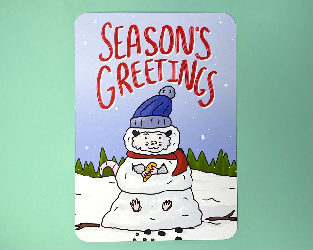 Image of Snowman possum holiday card