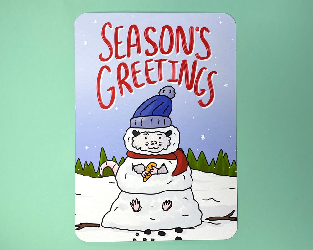 Image of Snowman possum holiday card