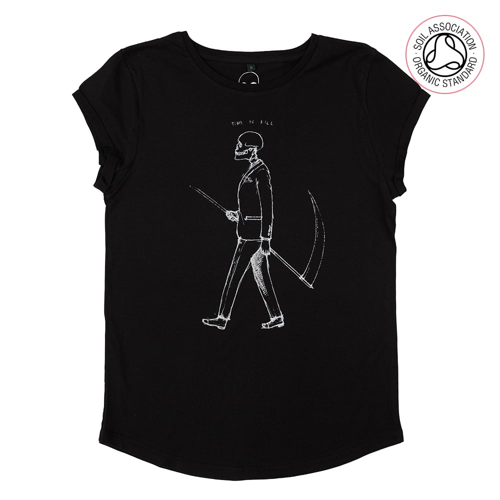 Mr Death Women's Roll Sleeve T-shirt (Organic)