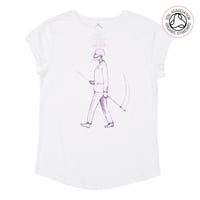Image 3 of Mr Death Women's Roll Sleeve T-shirt (Organic)