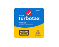 TurboTax Premier 2022, Fed/State with Fed E-file [PC or MAC]