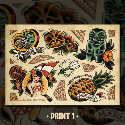 Image of Tahiti - Tattoo Flash Prints