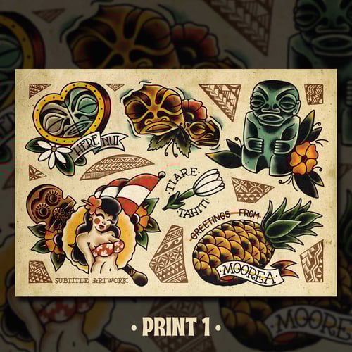 Image of Tahiti - Tattoo Flash Prints