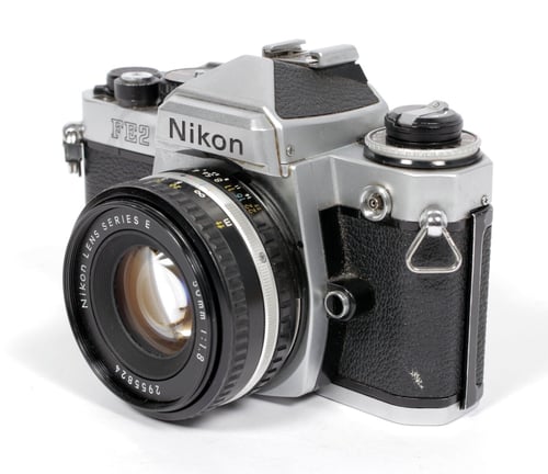 Image of Nikon FE2 35mm SLR Film Camera with 50mm F1.8 lens #890