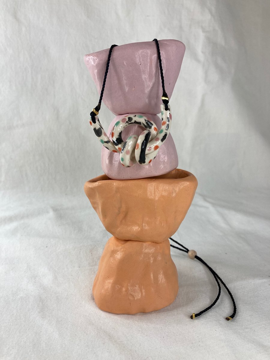 Image of Double Knot Necklace - Rose Glaze 