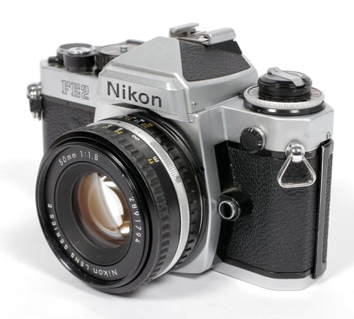 Image of Nikon FE2 35mm SLR Film Camera with 50mm F1.8 lens #914