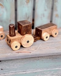 Image 1 of Wooden prop train set brown