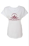 Women's Heather WhiteTri Blend Dolman with Wine Logo