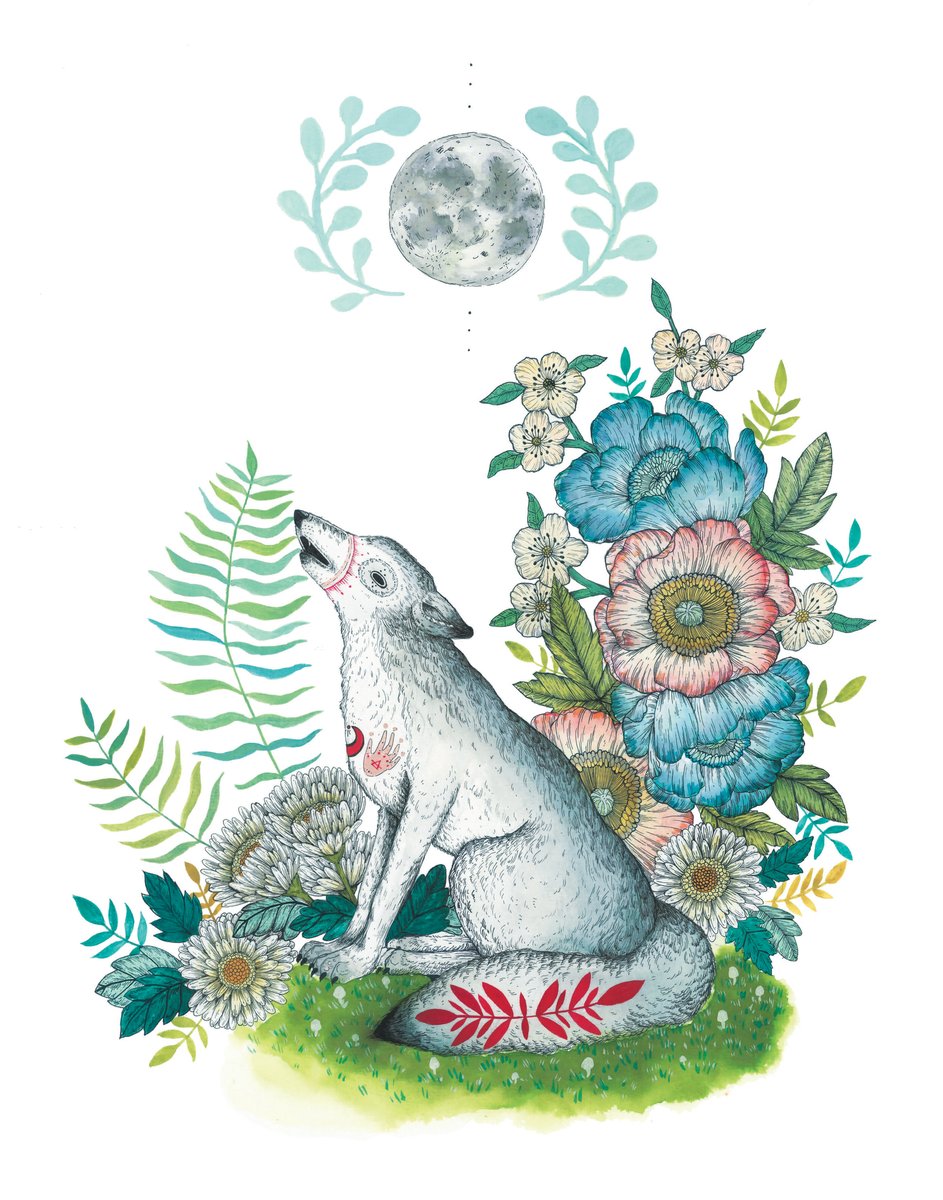 Moon Blooms Print Marika Paz Illustration