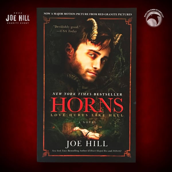 Image of JOE HILL 2022 CHARITY EVENT 9: SIGNED Horns trade paperback DAMAGED