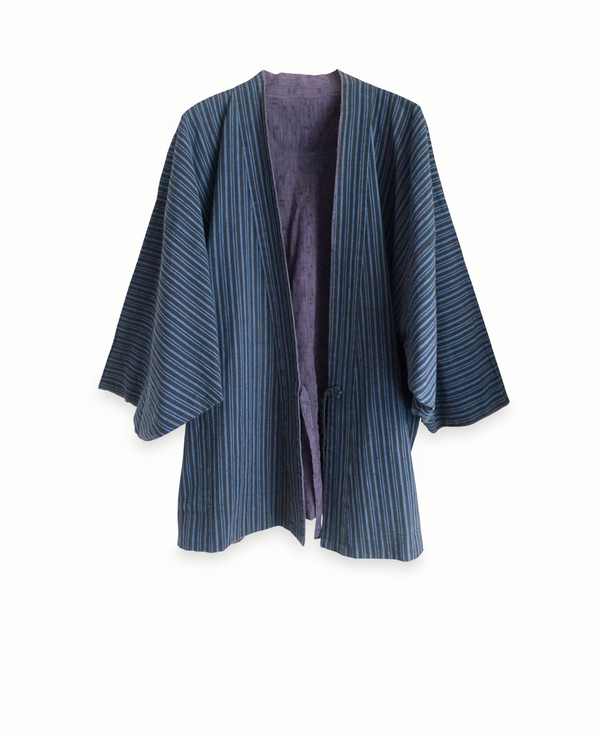 øre Udveksle kalv Kort kimono jakke - blå med striber - vendbar | Kimono in the Clouds