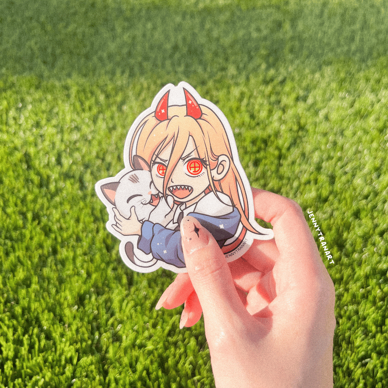 Power + Meowy Sticker