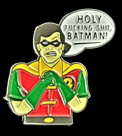 ROBIN BEING GIVING BATMAN SAS ENAMEL PIN