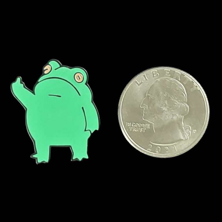 FROG WITH TUDE ENAMEL PIN