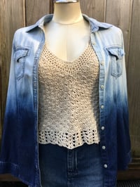 Image 2 of Lace Boho Crochet top/blouse in natural color / n10 