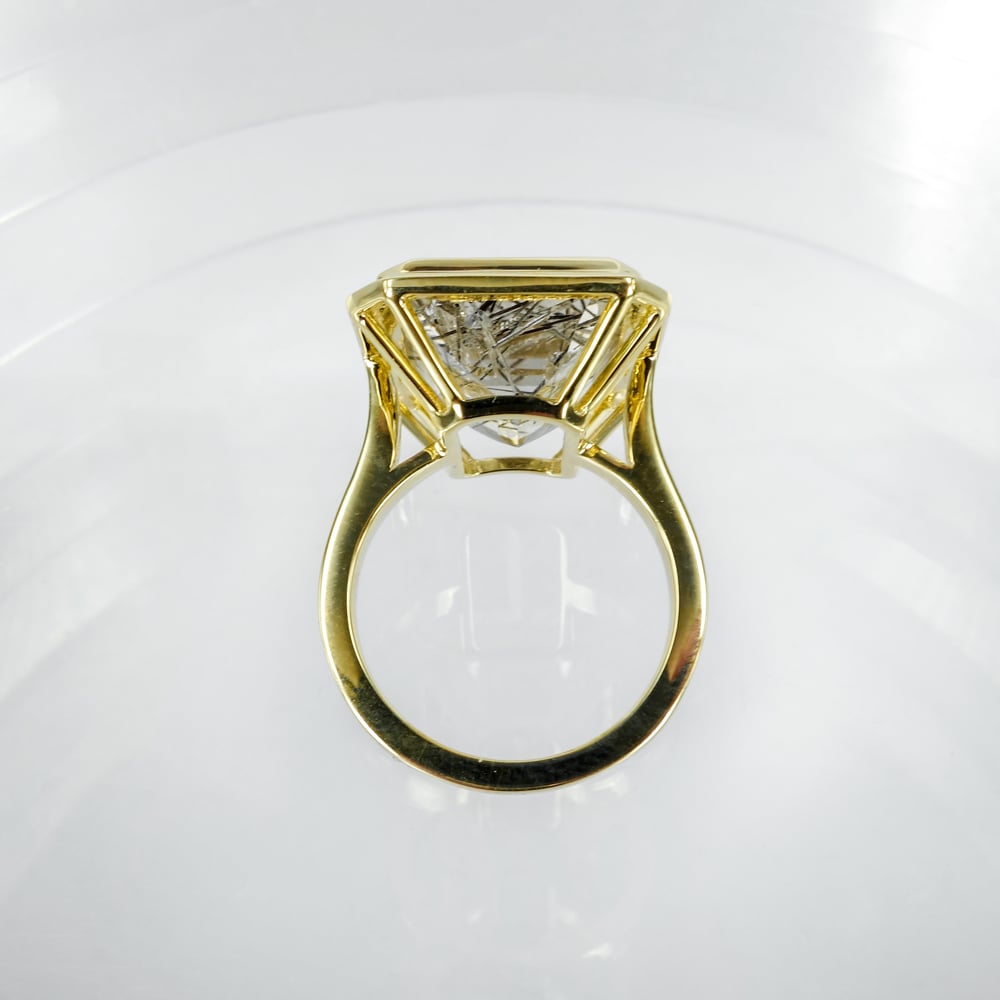 Image of Large rutilated quartz cocktail ring. PJ5968