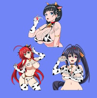 Image 1 of Cow Bikini Girls - Akeno Himejima, Rias Gremory, & Suguha (Leafa)