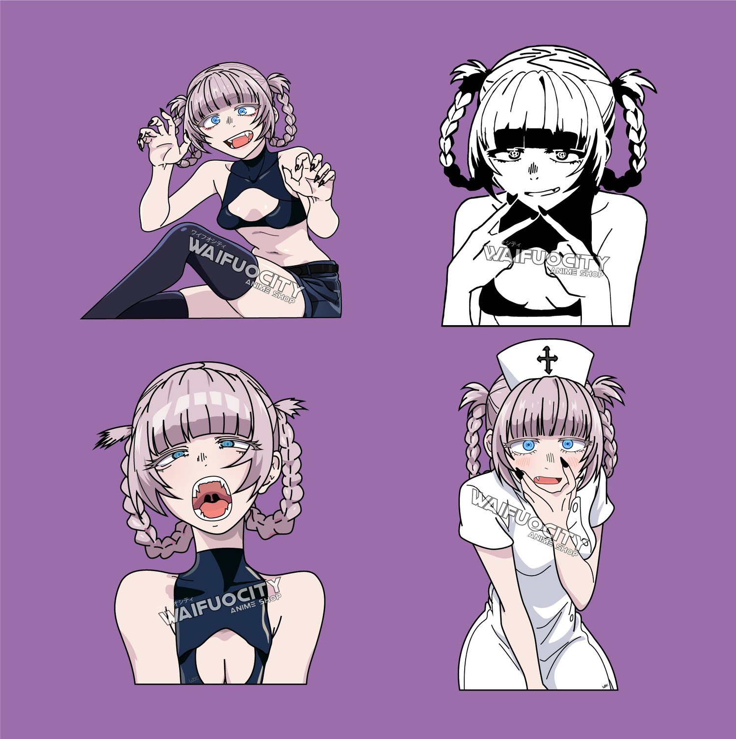 Call of the Night Anime Characters Nazuna Nanakusa Faceless in Cool 4  Panels Pop Art Style Sticker for Sale by Animangapoi