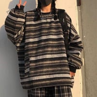 Distressed Oversize Flannel Shirt