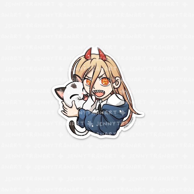 Power + Meowy Sticker