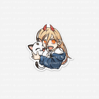 Image 1 of Power + Meowy Sticker