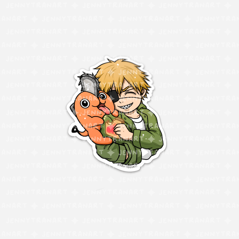 Denji + Pochita Sticker | JENNYTRANART