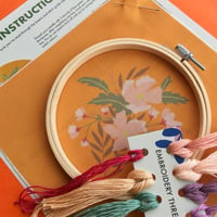 Image 2 of Yellow Blossom 5" Botanical Embroidery Kit
