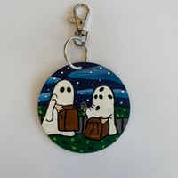 Image 1 of Peanuts It’s the Great Pumpkin Charlie Brown I got a rock inspired hand painted keychain
