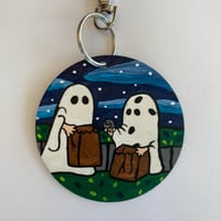 Image 2 of Peanuts It’s the Great Pumpkin Charlie Brown I got a rock inspired hand painted keychain