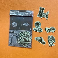 Image 1 of Aliens and Monsters Mini Sticker Pack