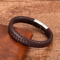 Leather Charging Bracelet Silver