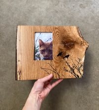 Image of Black Birds on White Oak Slab Frame