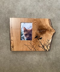 Image of Black Birds on White Oak Slab Frame