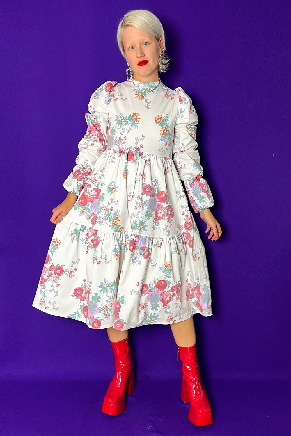 Image of Puffy flowery dress