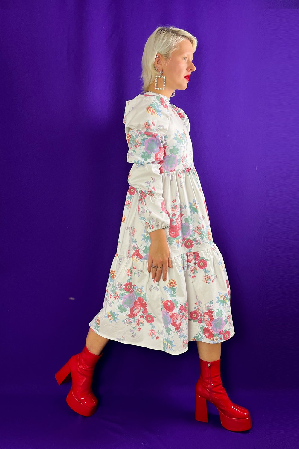 Image of Puffy flowery dress