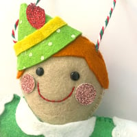 Image 1 of Gingerbread Buddy Elf decoration made to order