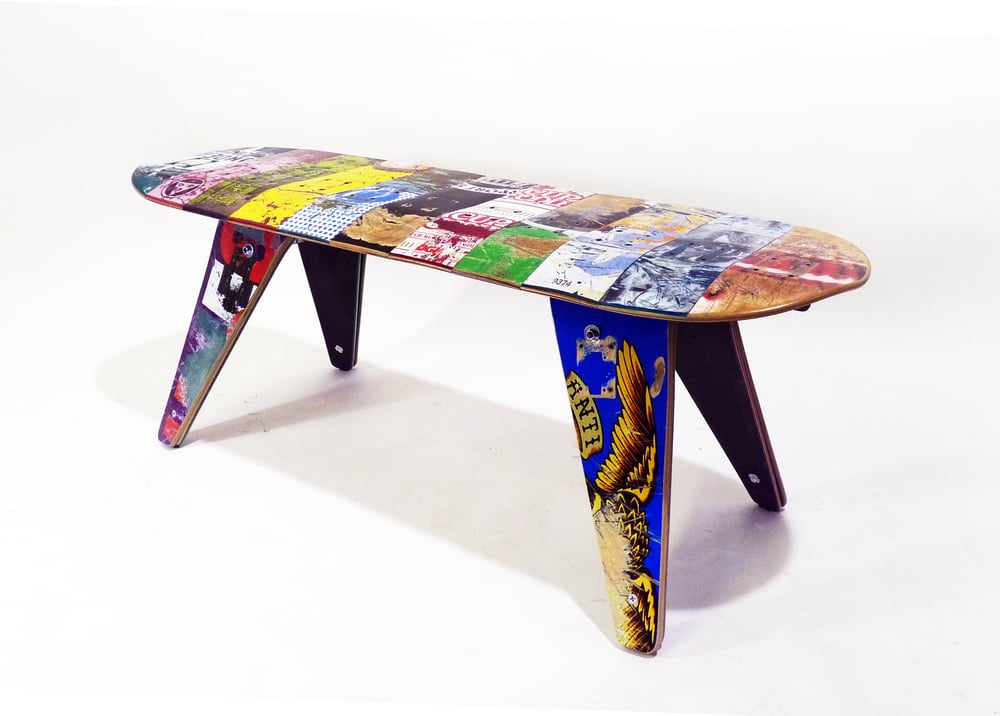 Image of 48" Two Seater - Recycled Skateboard Bench