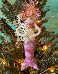Image 4 of Mermaid Ornament Spun Cotton Victorian Art