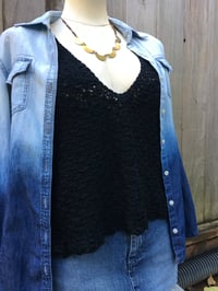 Image 3 of Crochet top/blouse in black n.3