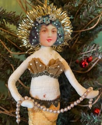 Image 1 of Spun cotton Mermaid Ornament