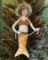 Image 2 of Spun cotton Mermaid Ornament