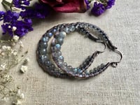 Image 4 of Statement Labradorite Hoops / n163