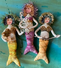Image 3 of Spun Cotton Siren of the Sea Mermaid Ornament