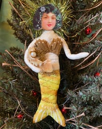 Image 2 of Spun Cotton Siren of the Sea Mermaid Ornament