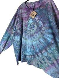 Image 6 of 3XL Unisex Adult Soft Long Sleeve Tee in Mermaid Spiral Ice Dye